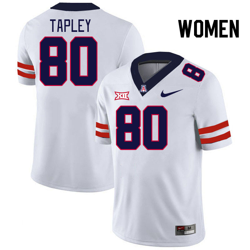 Women #80 Dylan Tapley Arizona Wildcats Big 12 Conference College Football Jerseys Stitched-White